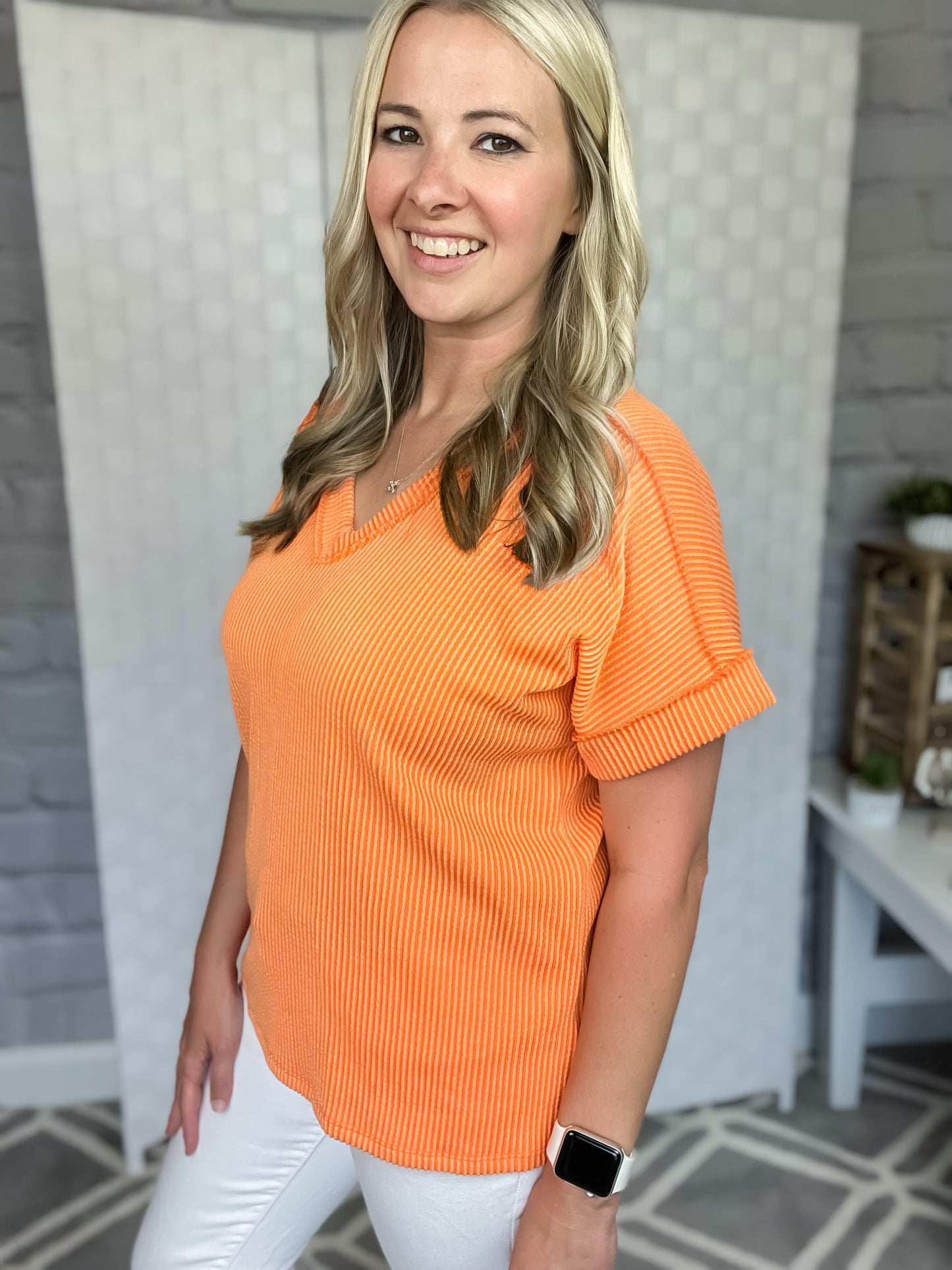 Delilah Top in Orange