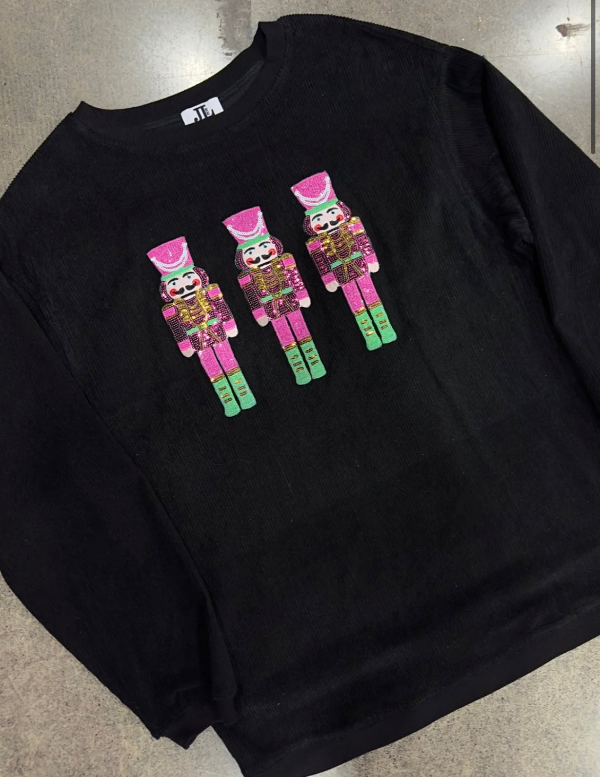 Sequin Nutcracker Corded Crew