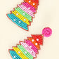 Multicolored Christmas Tree Earrings