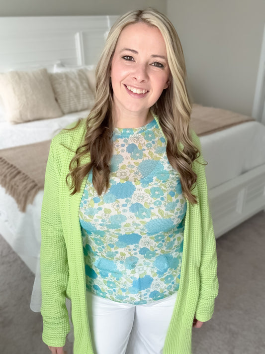 Lola Cardigan in Lime Green