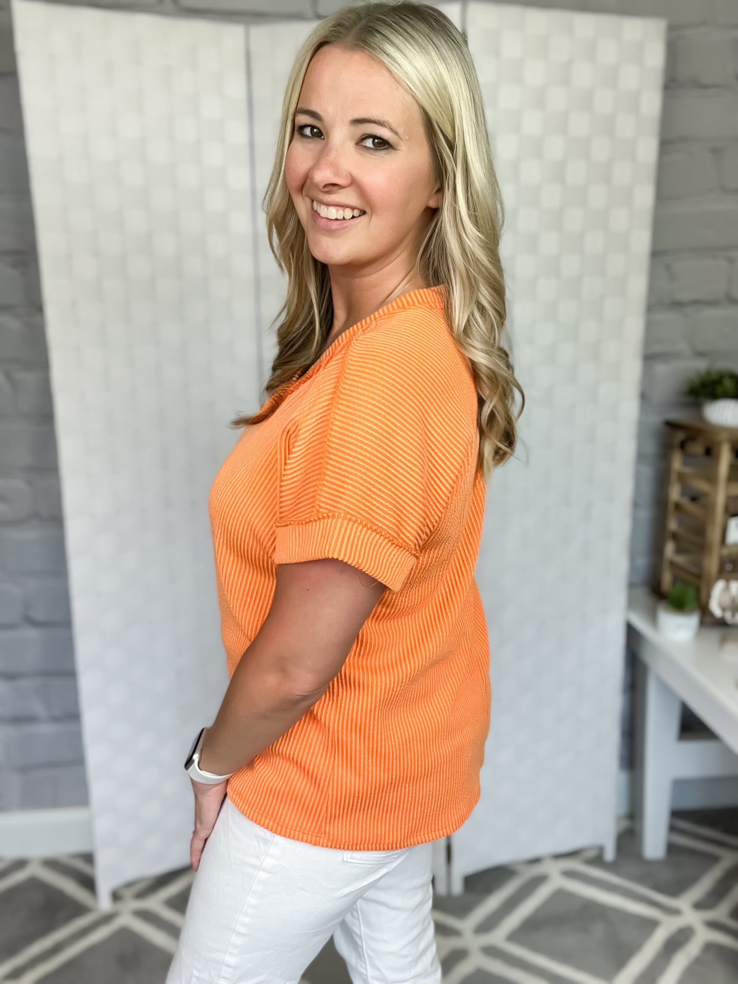 Delilah Top in Orange