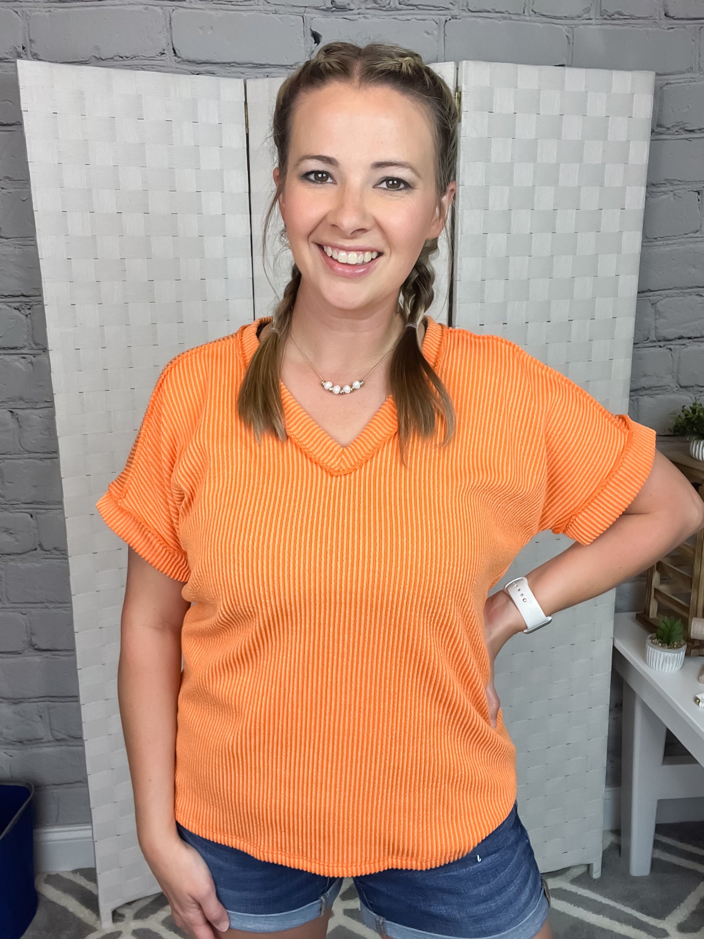 Delilah Top in Orange