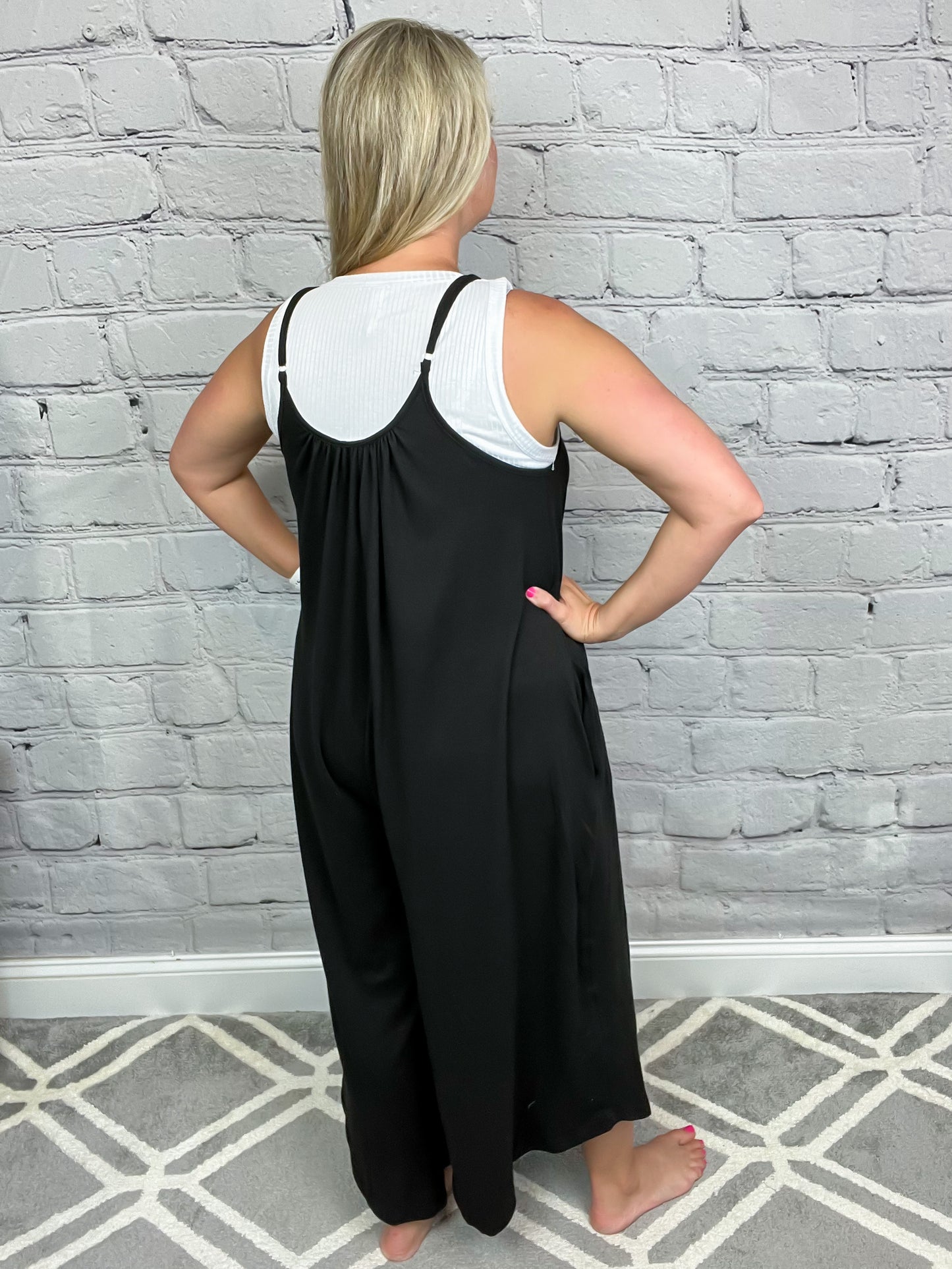 Lindsay Romper in Black