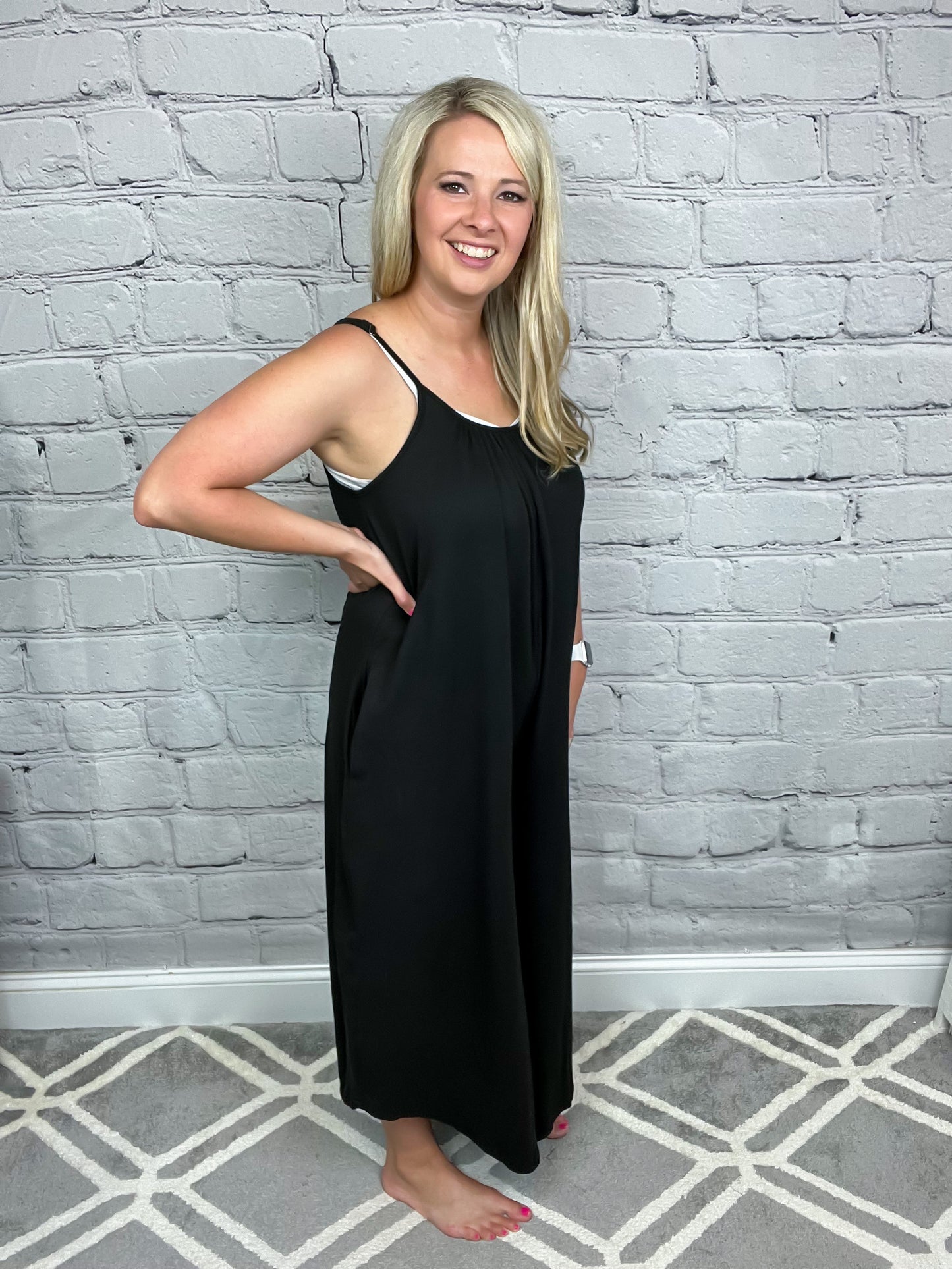 Lindsay Romper in Black